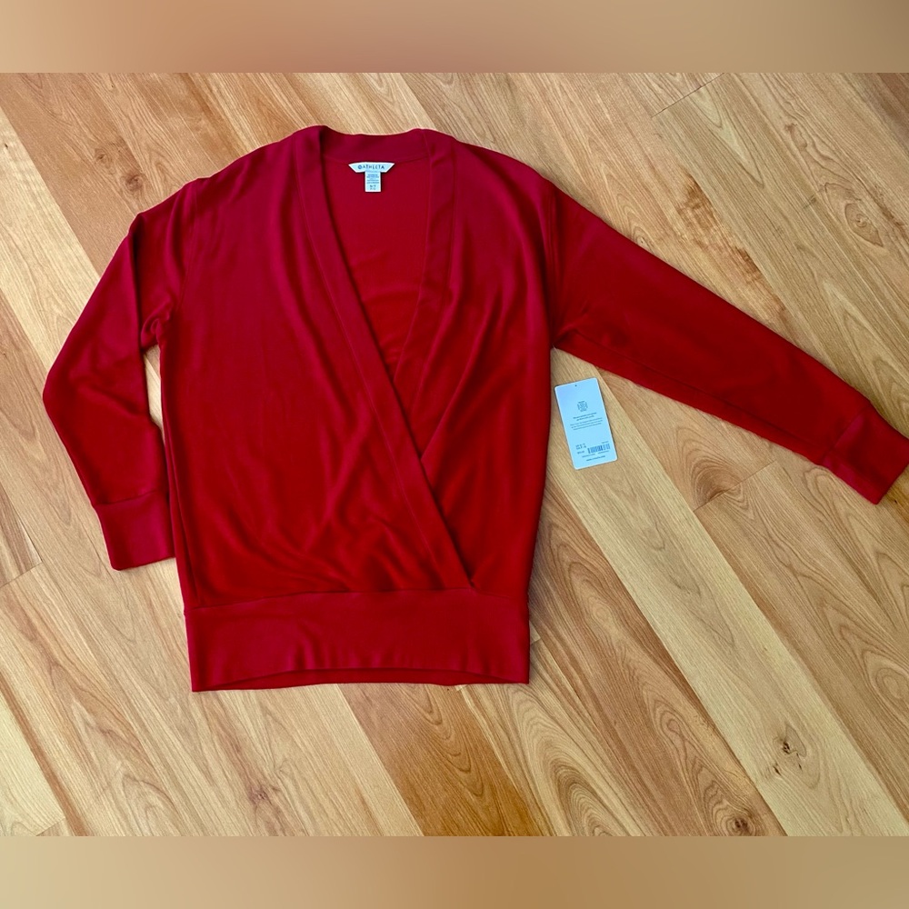 NWT Athleta Purana V-Neck Wrap Sweatshirt S/T